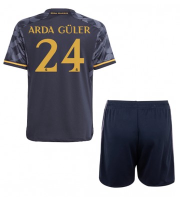 Real Madrid Arda Guler #24 Bortaställ Barn 2023-24 Kortärmad (+ Korta byxor)
